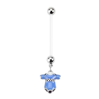 Bio-Flex 14 Gauge Pregnancy Belly Ring with Onesie Dangle - photo 3