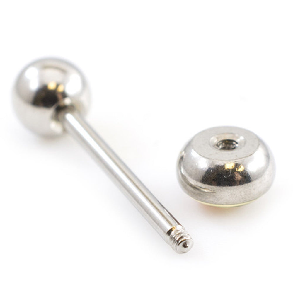 Surgical Steel 14 Gauge Tongue Barbell with British Flag Logo Bead - photo 2