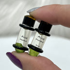 Glass 0 Gauge Bullet Shape Floating Birthstone Ear Plugs - Pair