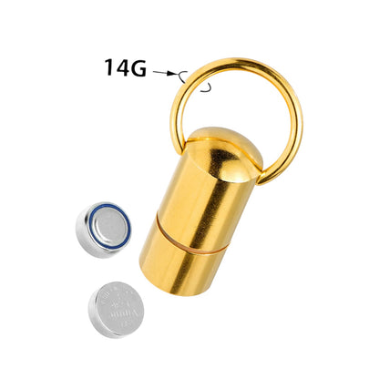 Surgical Steel Vibrating Captive Bead Ring 14G 12mm PVD Gold - photo 2