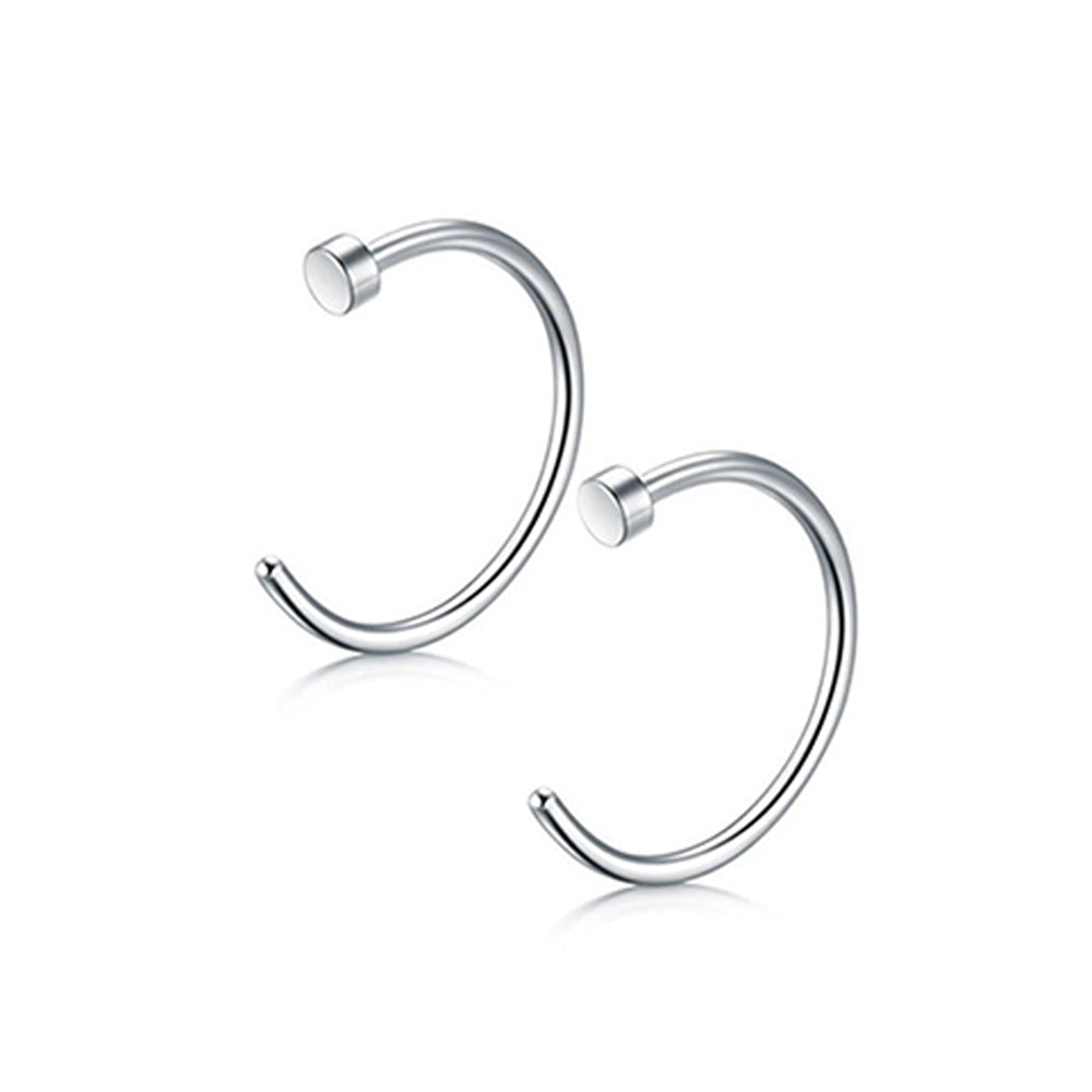 Surgical Steel 20 Gauge Bezel CZ Nose Studs - Pair