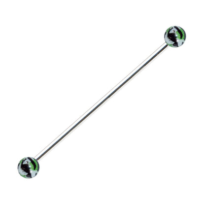 Surgical Steel 14 Gauge Industrial Barbell with Camouflage Ball