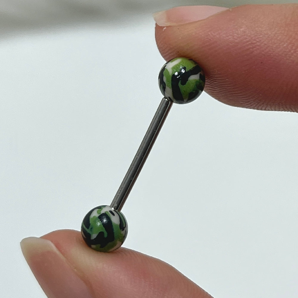 Surgical Steel Straight Barbells 14G 16mm with Camouflage - 3 Pack - photo 5