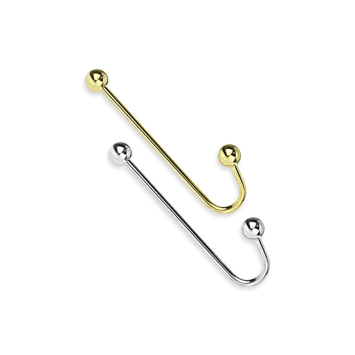 Surgical Steel 14 Gauge Industrial Barbell with Cane Folded