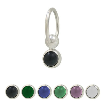 Surgical Steel & Titanium 14 Gauge Belly Ring with Semi Precious Stone - photo 10
