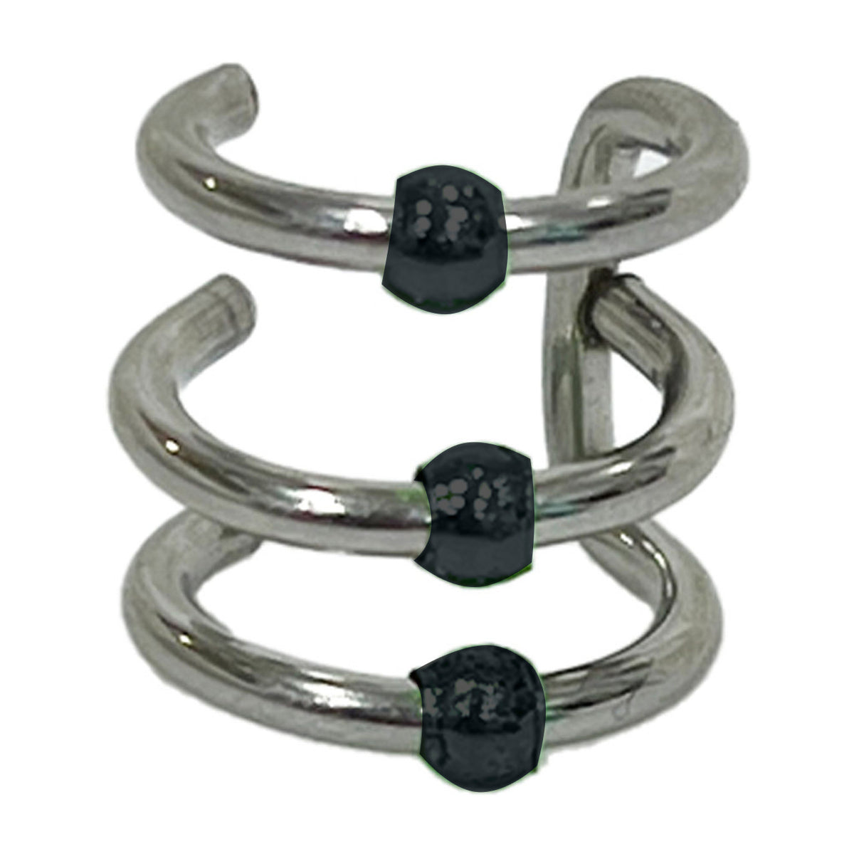 Fake Clip On Non Triple Band Captive Bead Ear Cartilage Cuff - Kruelty - Photo 11