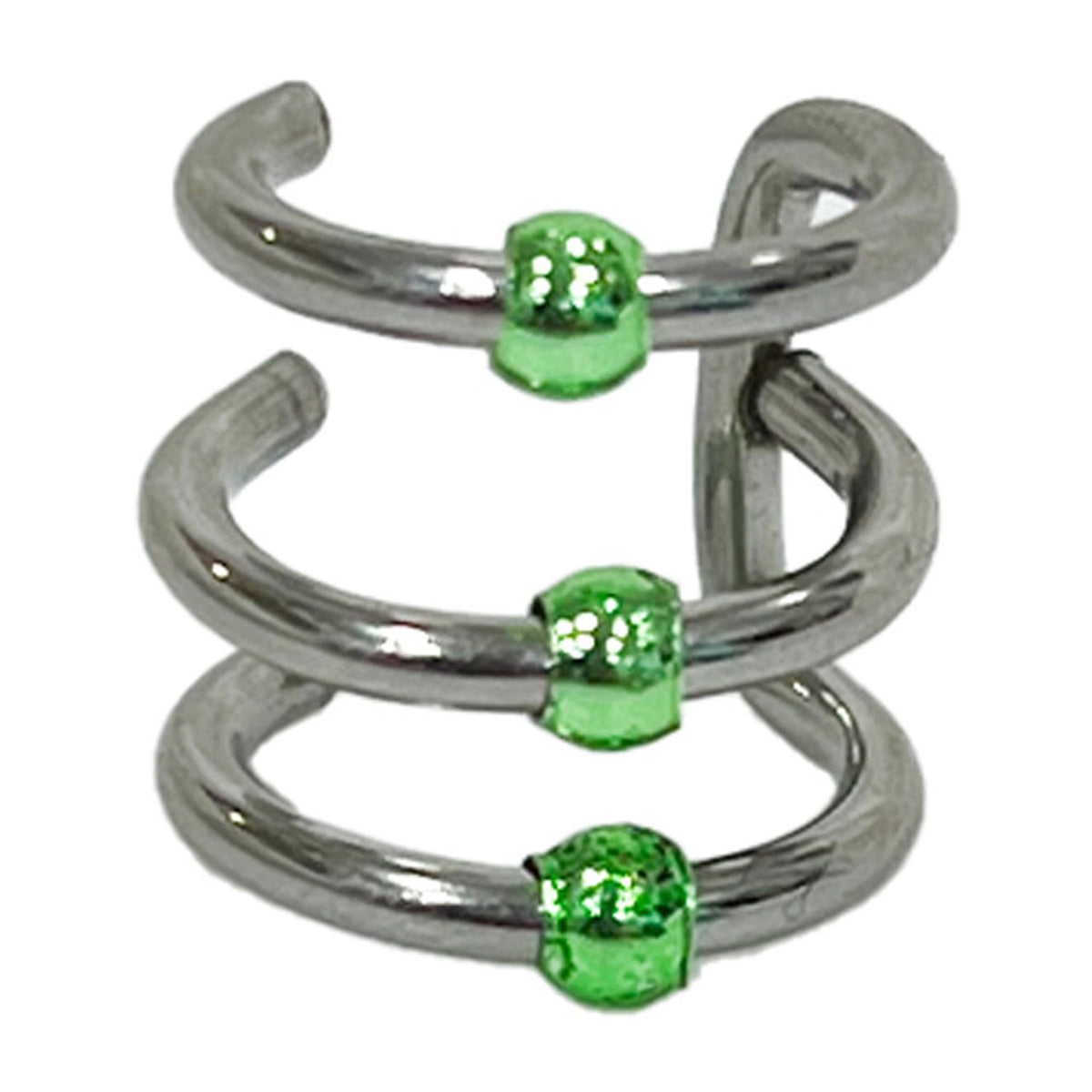 Fake Clip On Non Triple Band Captive Bead Ear Cartilage Cuff - Kruelty - Photo 14