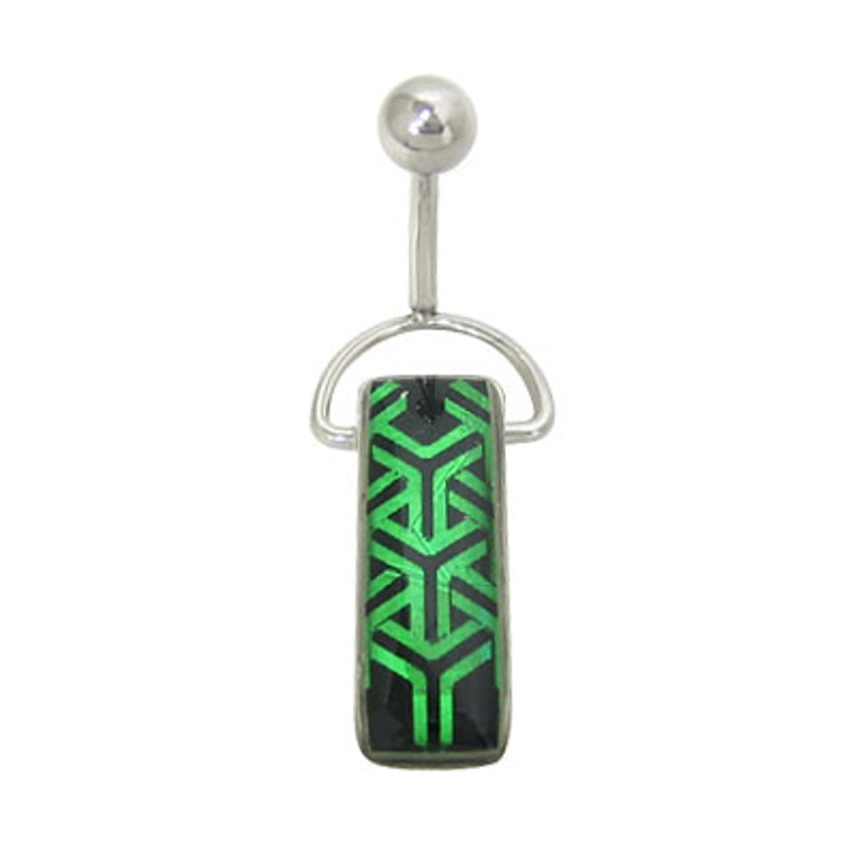 Surgical Steel 14 Gauge Belly Ring with Dangle Celtic Knot Logo