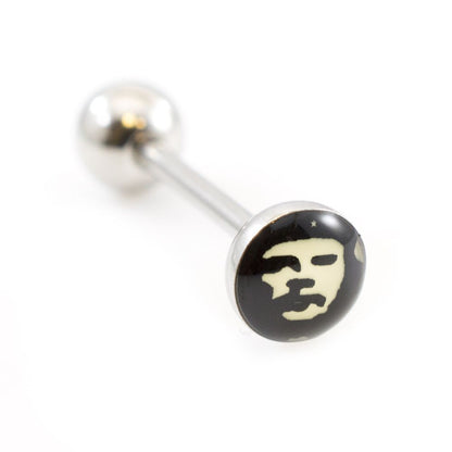 Surgical Steel 14 Gauge Tongue Barbell Ring with Che Guevara
