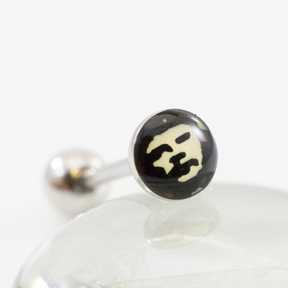 Surgical Steel 14 Gauge Tongue Barbell Ring with Che Guevara - photo 2