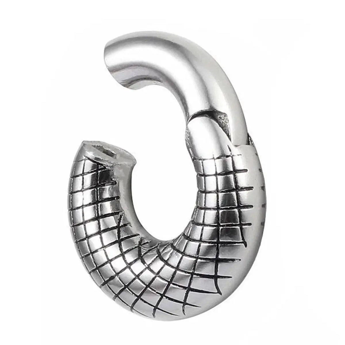 Surgical Steel 2 Gauge Hinged Stripe Chunky Circle Ear Weights - Pair