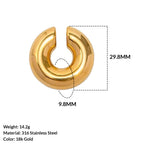 Surgical Steel Chunky Hollow Ear Cuff Gold & Silver 9.8mm - Pair