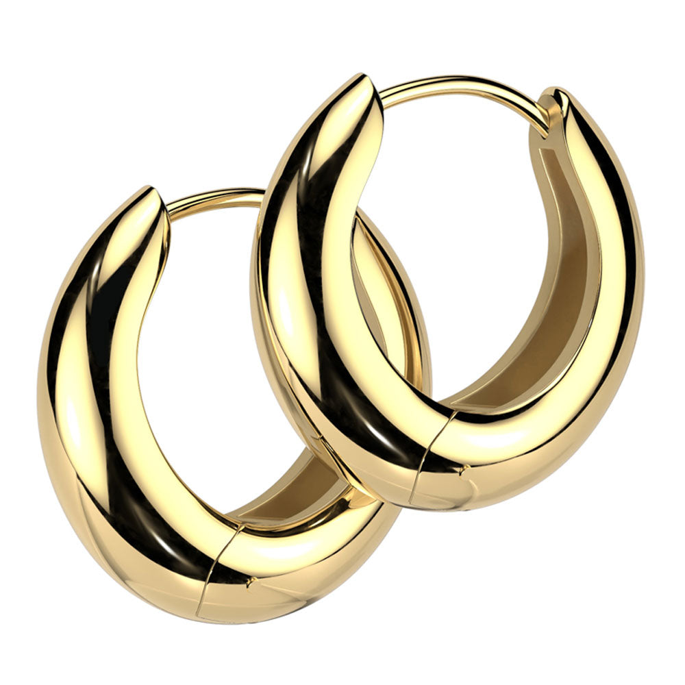 Surgical Steel Wide Chunky Huggie Hoops 18 Gauge 12mm - Pair - photo 6