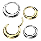 Surgical Steel Septum Hinged Clicker Hoop Ring 16 Gauge & Hollow Thick - Kruelty - Photo 3