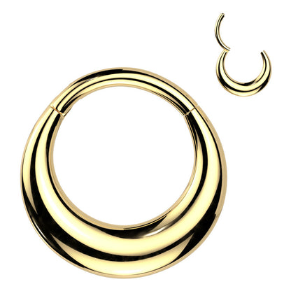 Surgical Steel Septum Hinged Clicker Hoop Ring 16 Gauge & Hollow Thick