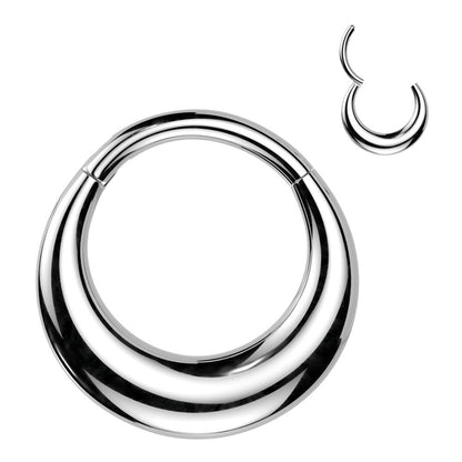 Surgical Steel Septum Hinged Clicker Hoop Ring 16 Gauge & Hollow Thick