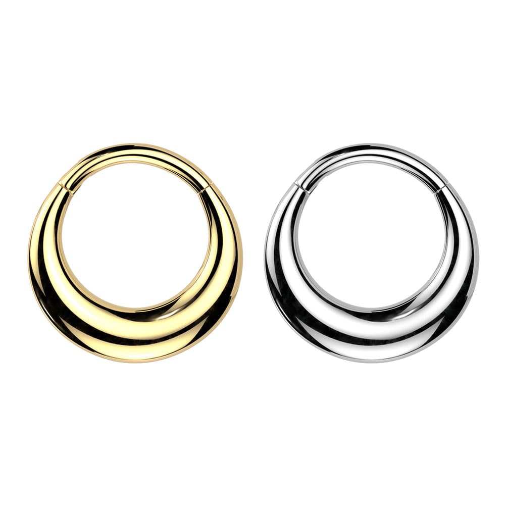 Surgical Steel Chunky Hinged Segment Ring 16G 8mm & 10mm - 2 Colors