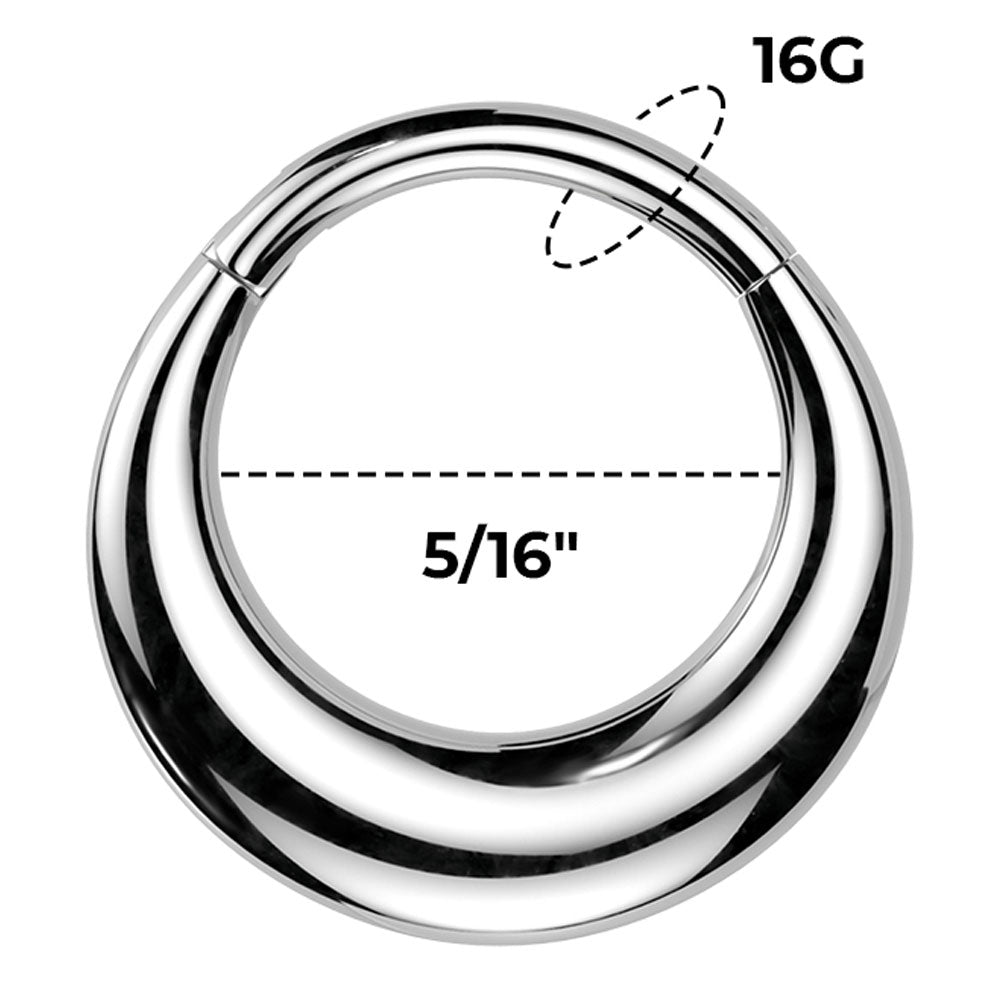 Surgical Steel Chunky Hinged Segment Ring 16G 8mm & 10mm - 2 Colors - photo 6