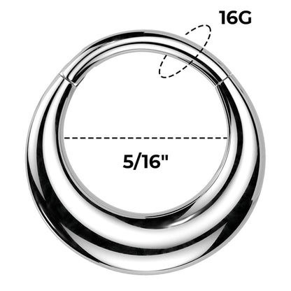 Surgical Steel Chunky Hinged Segment Ring 16G 8mm & 10mm - 2 Colors - photo 6