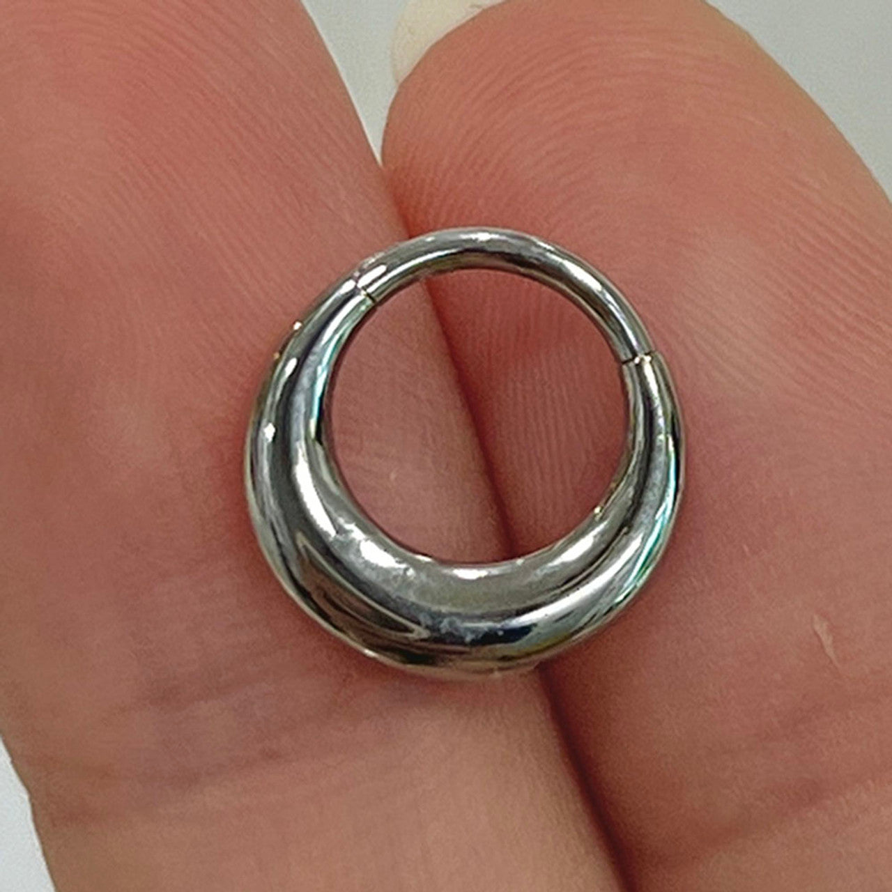 Surgical Steel Septum Hinged Clicker Hoop Ring 16 Gauge & Hollow Thick