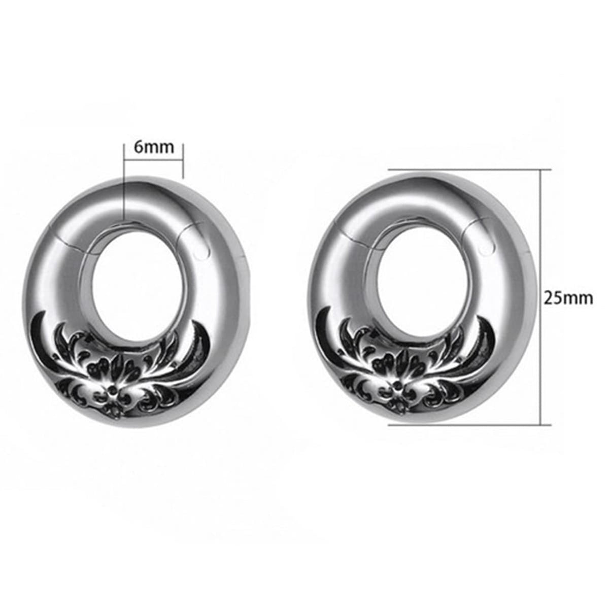 Surgical Steel 2 Gauge Hinged Chunky Circle Ear Weights - Pair - photo 2