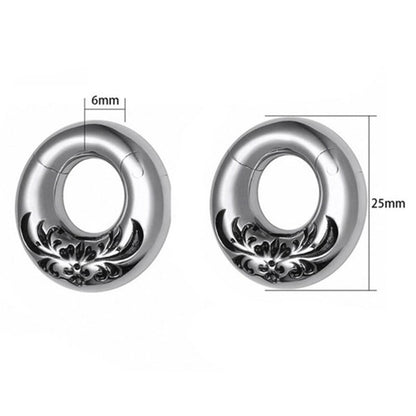 Surgical Steel 2 Gauge Hinged Chunky Circle Ear Weights - Pair - photo 2