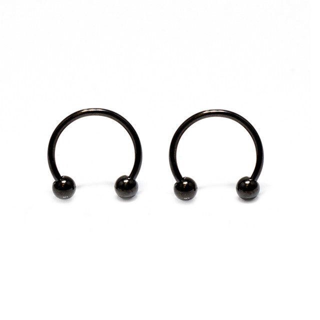 Surgical Steel 16 Gauge Horseshoe & Straight Barbell Garnet CZ Set