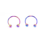 Surgical Steel 16 Gauge Horseshoe & Straight Barbell Red CZ Set