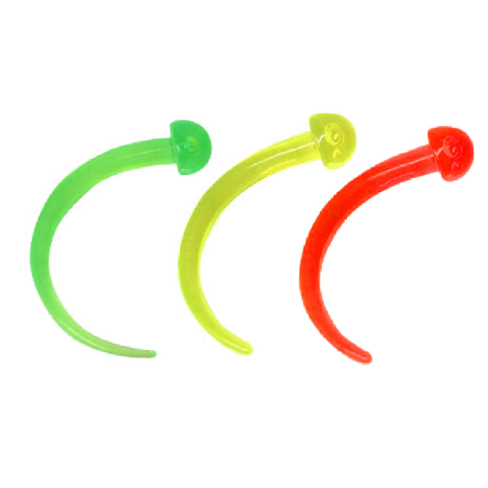 Acrylic 6 Gauge UV Glow Claw Curved Ear Tapers - Pair
