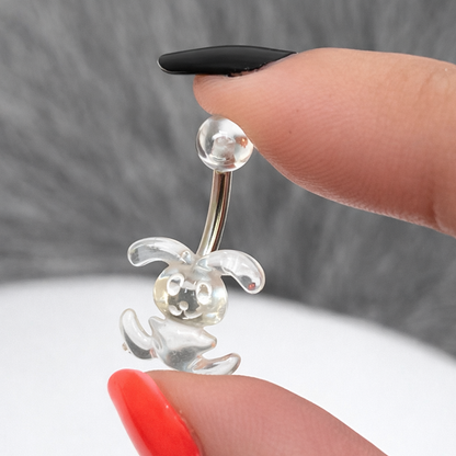 Surgical Steel 14 Gauge Belly Ring with Acrylic Bunny - photo 7