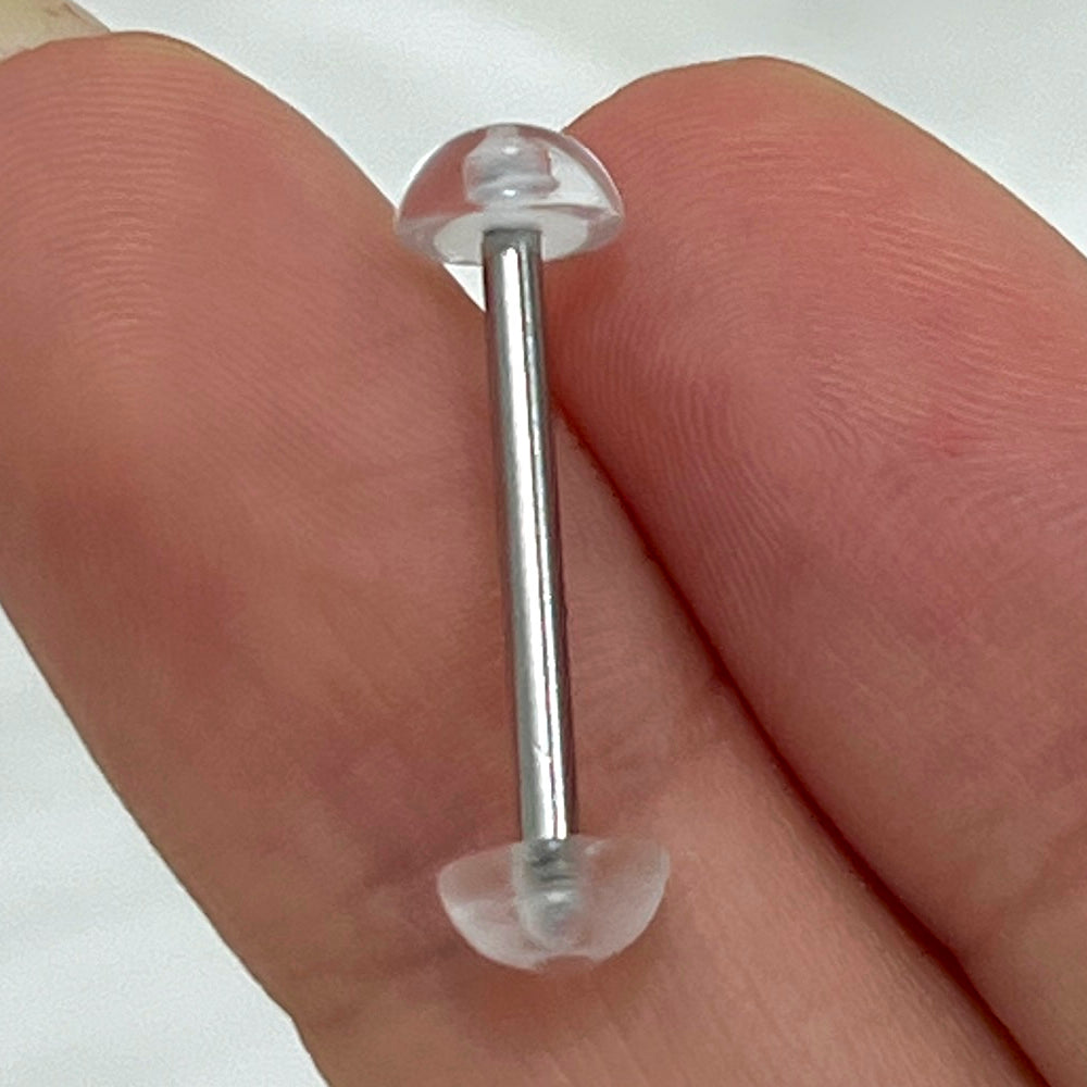 Surgical Steel 14 Gauge Straight Barbell with UV Acrylic Balls - photo 8