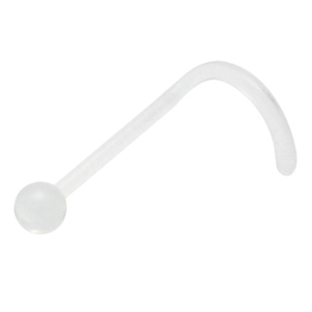Clear Acrylic Bioflex Nostril Screw Retainer 18 Gauge 6mm