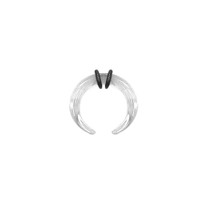 Acrylic Clear Bull Horn Tapers Septum & Ear Plugs with 2 O-Rings