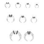 Acrylic 00 to 14 Gauge Clear Horseshoe Septum Clicker Hoop