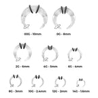 Acrylic 00 to 14 Gauge Clear Horseshoe Septum Clicker Hoop
