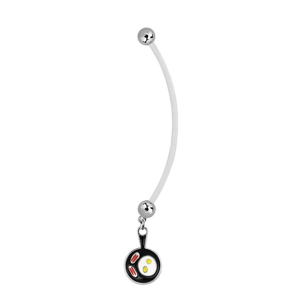 Bioflex 14 Gauge Maternity Belly Ring with Bacon & Eggs - photo 2