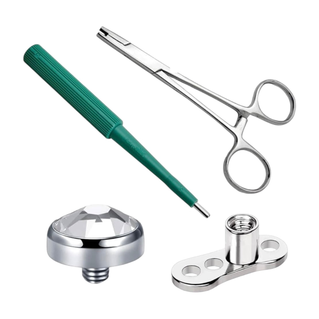 Surgical Steel 14 Gauge Dermal Anchor Kit with 4mm CZ Top - photo 8