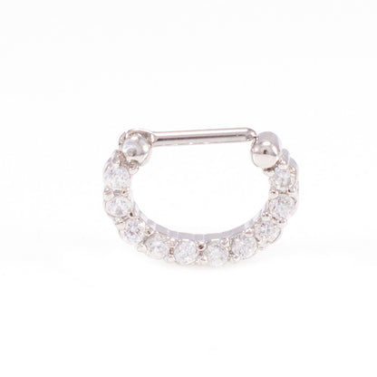Surgical Steel 16 Gauge Hinged Clicker Segment Ring with Paved CZ - photo 4