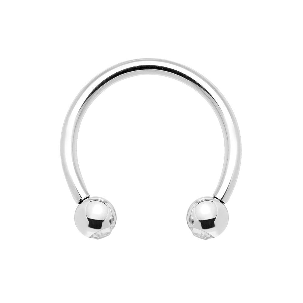Surgical Steel 10 to 16 Gauge Horseshoe Circular Barbell with Clear CZ