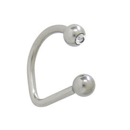 Surgical Steel 16 Gauge Labret Stud with Clear CZ Lippy Loop