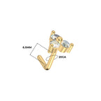 Gold Plated Surgical Steel 20 Gauge L Shaped Nose Stud