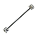 Surgical Steel 14 Gauge Industrial Barbell with Clear Acrylic Dice