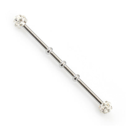 Surgical Steel 14 Gauge Industrial Barbell with Triple Ferido Balls - photo 6