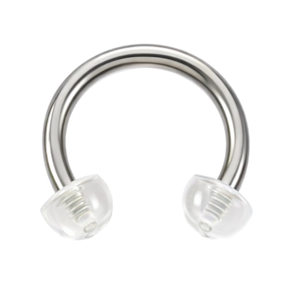 Surgical Steel 14 Gauge Horseshoe with Glow in Dark Acrylic Half Ball - photo 5