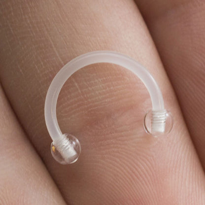 Acrylic Bioflex 16 Gauge Clear Horseshoe Septum Retainer - photo 2