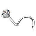 Surgical Steel Nose Ring Screw Stud 20 Gauge 1/4" Prong Round Gem - Kruelty - Photo 5