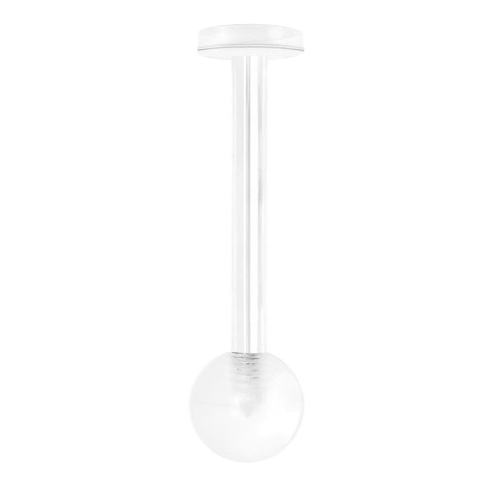 Clear Acrylic Bioflex Retainer Labret Stud 14 Gauge 16mm