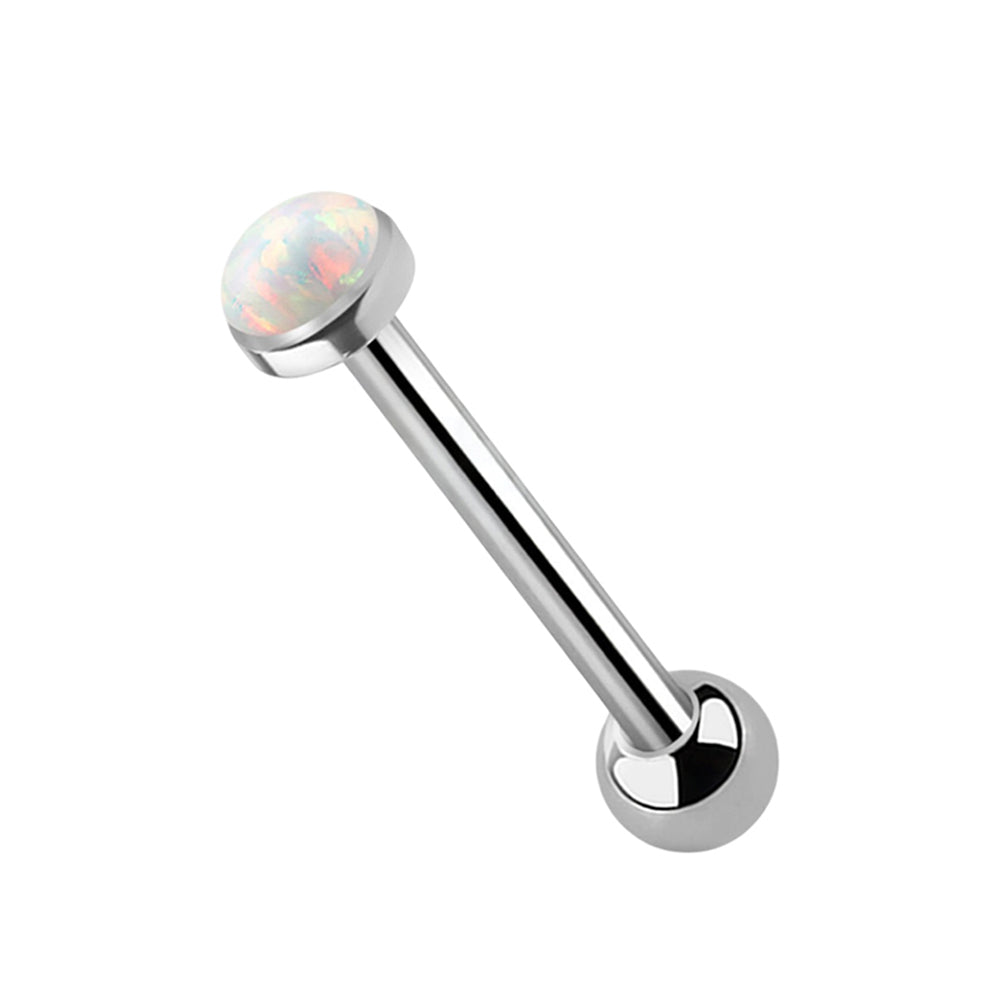 Titanium 14 Gauge Straight Barbell with Synthetic Opal Top - photo 3