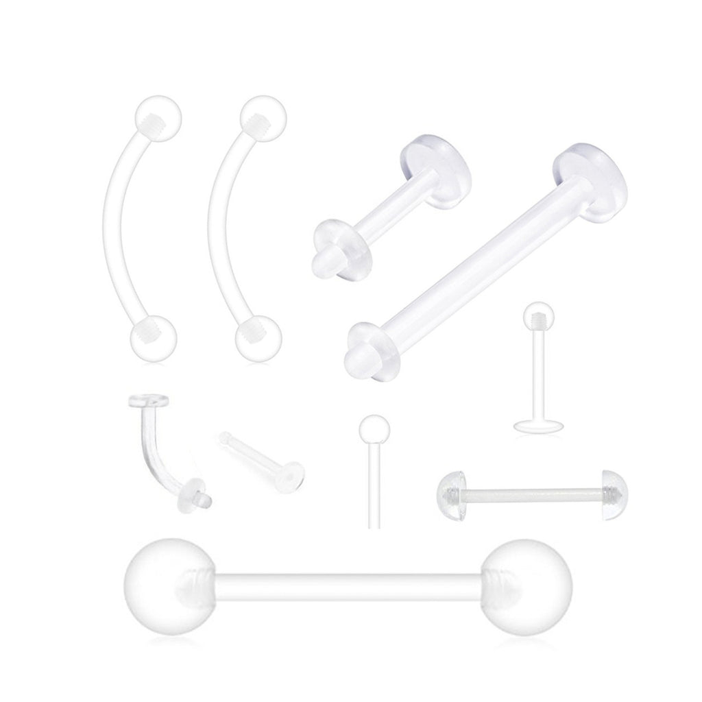 Bioflex Clear Piercing Retainers - 10 Pack