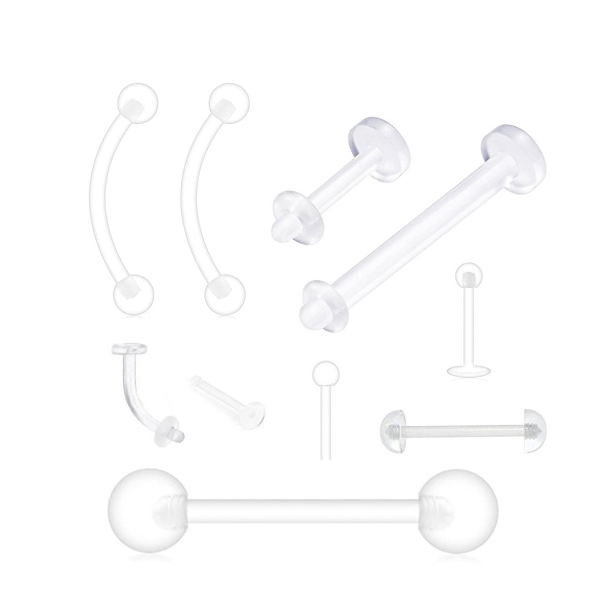 Bioflex Clear Piercing Retainers - 10 Pack